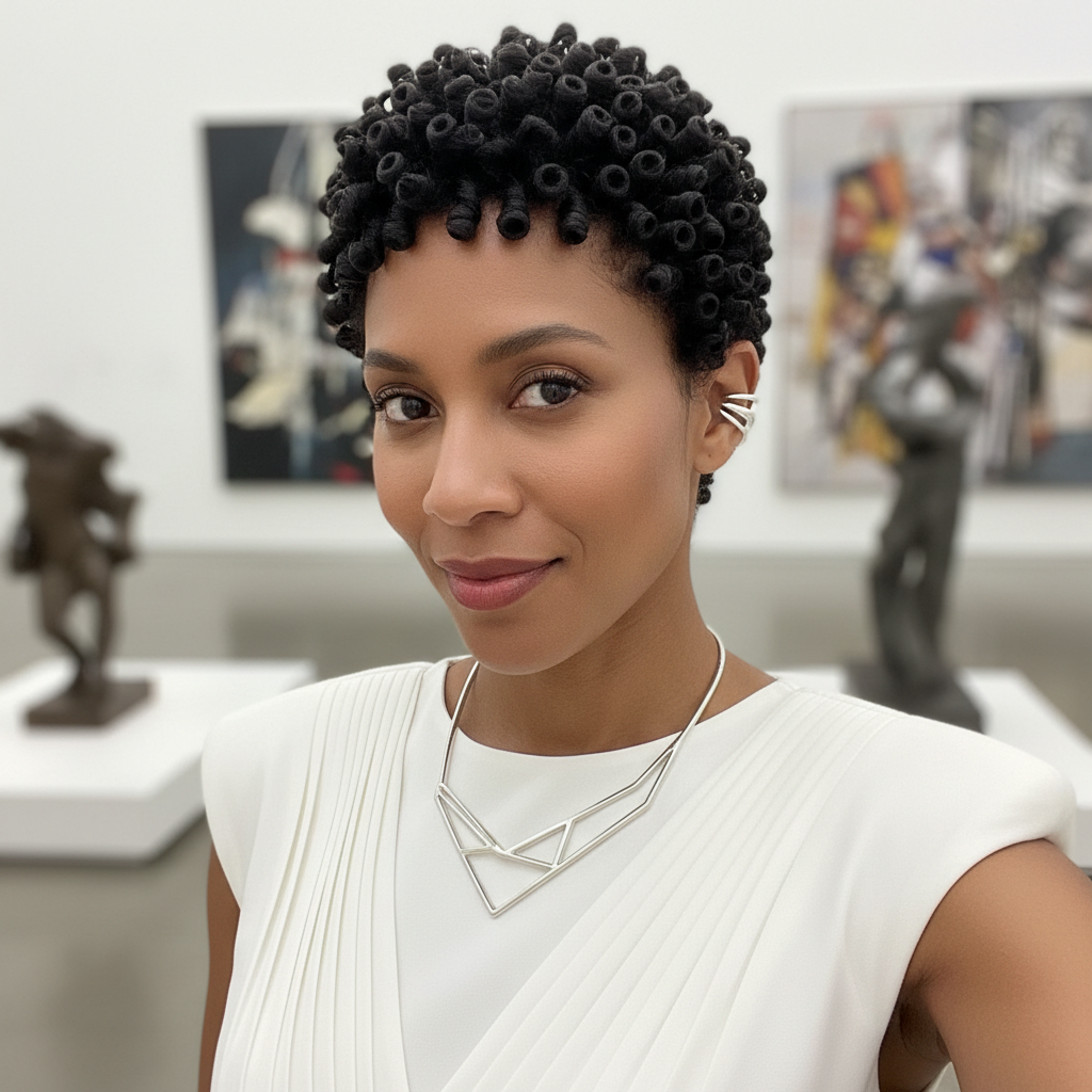 Finger Coiled Pixie - Short curly hairstyle inspiration