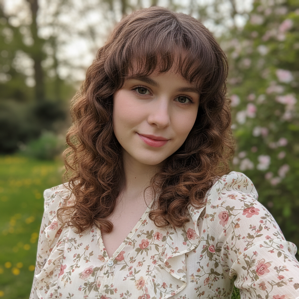 Curly Curtain Bangs - Short curly hairstyle inspiration
