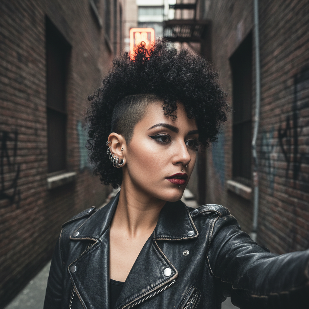Curly Mohawk Fade - Short curly hairstyle inspiration