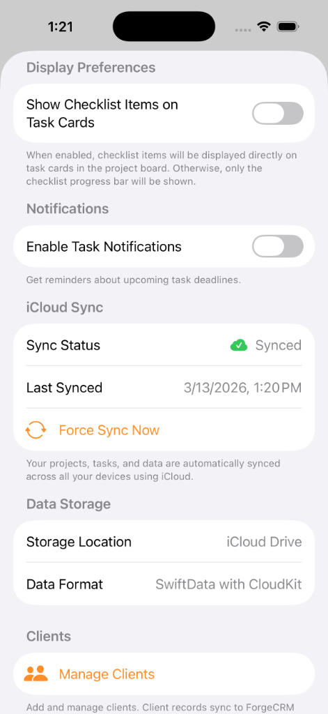 Display preferences and iCloud sync