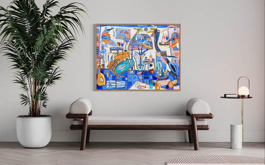 Birds in the Blue House — in situ