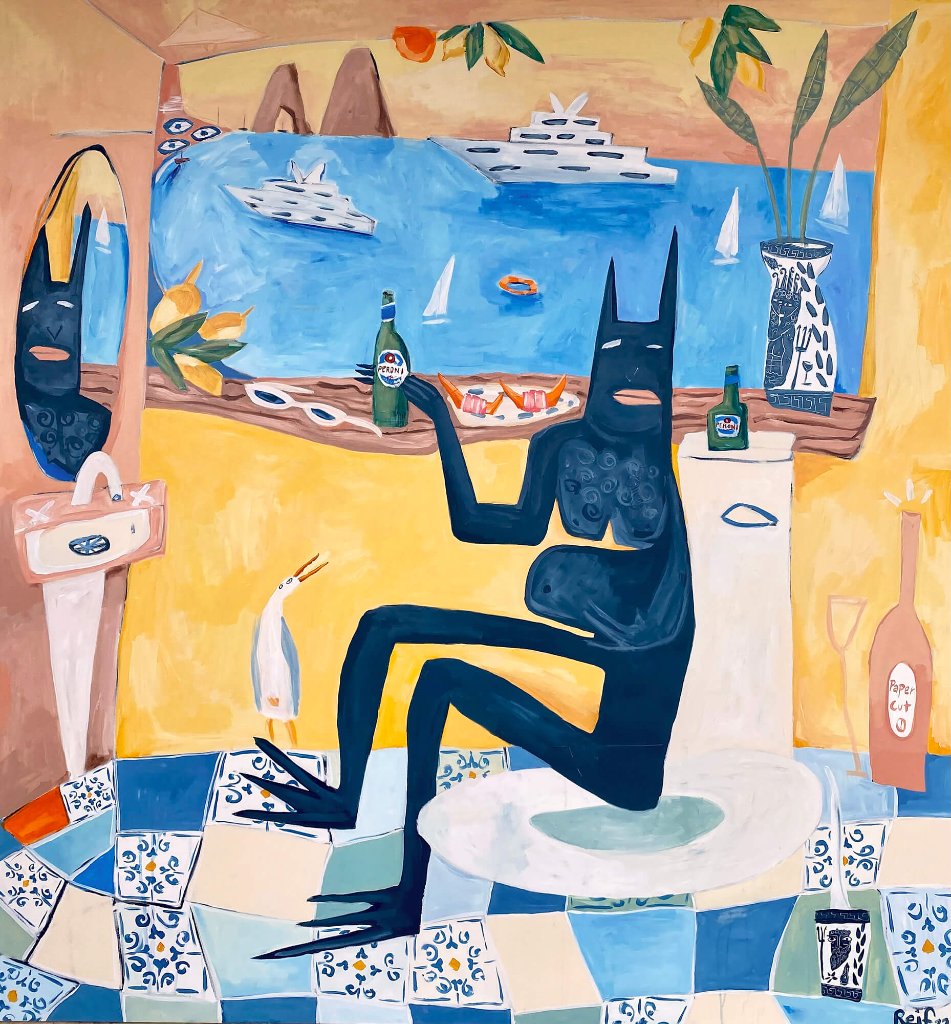 Batman Sitting on a Toilette in Capri