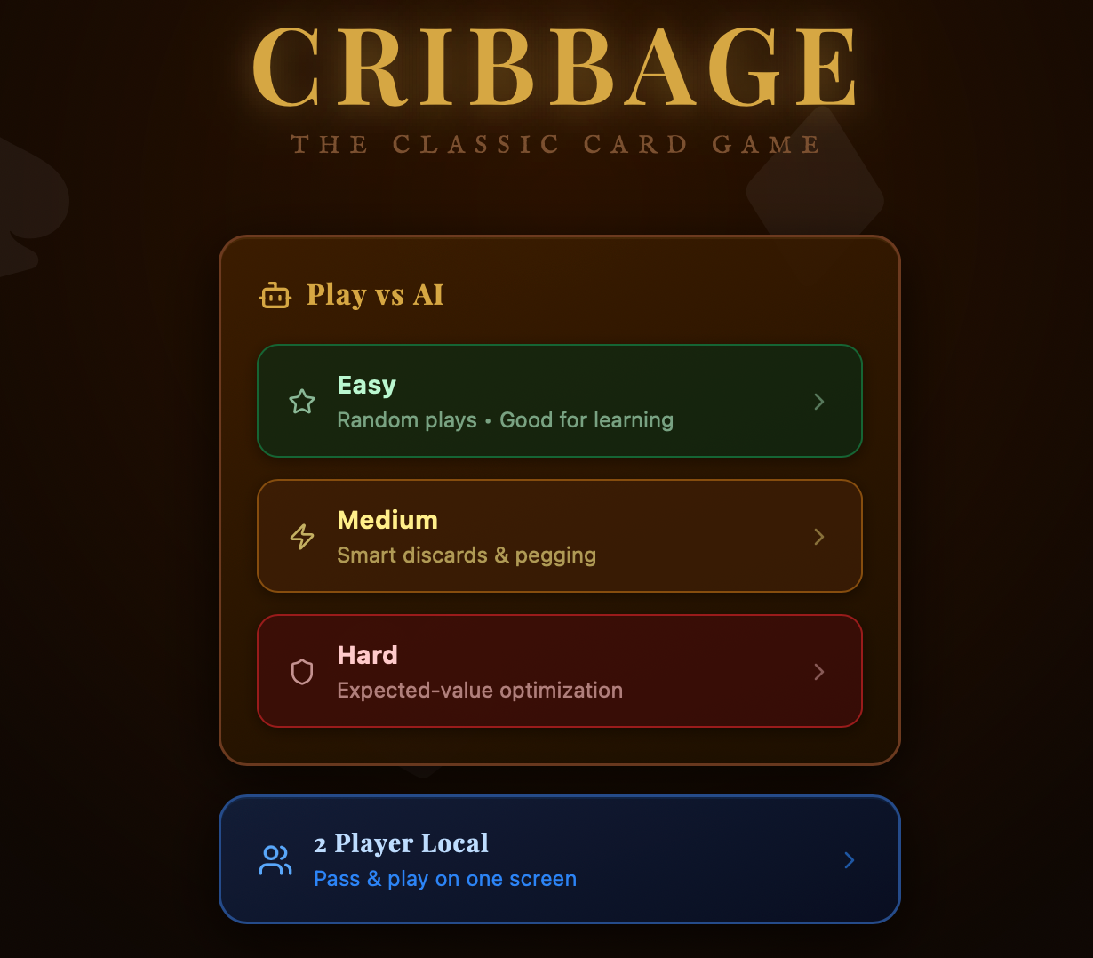 Cribbage template preview