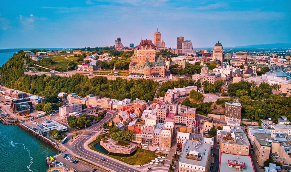 Vue aérienne de Québec, secteur desservi par Société Immobilière Arnold