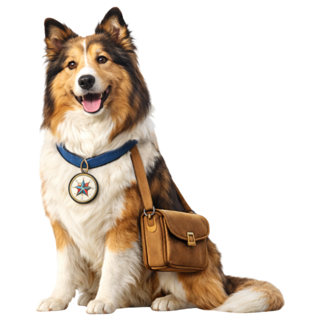 Scout the FaithVenture Media Shepherd Dog Mascot