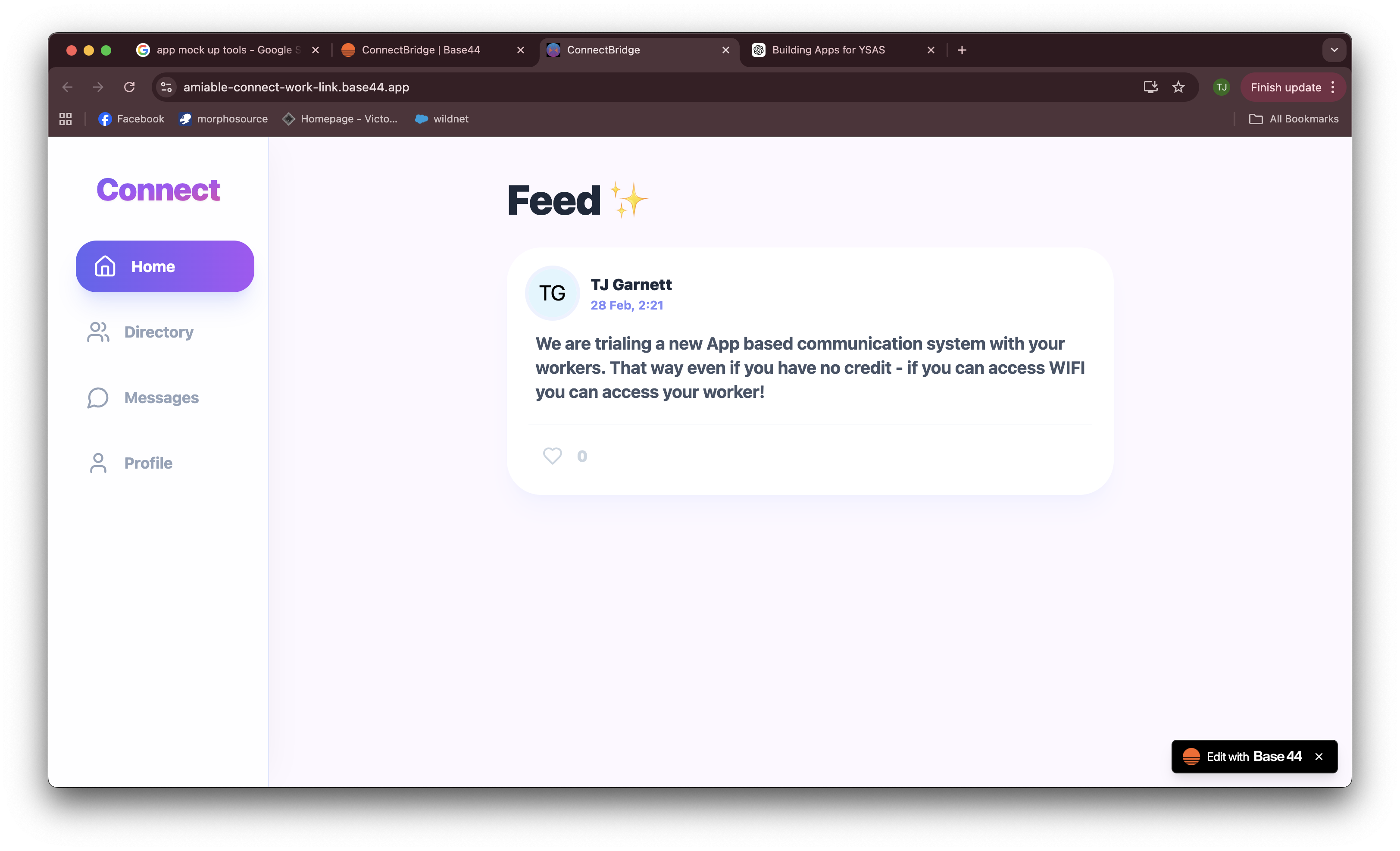 YouthConnect template preview