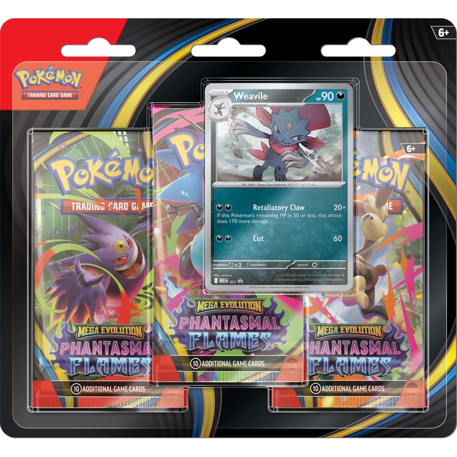 Pokemon TCG: Mega Evolution Phantasmal Flames (ME02) Three-Booster Blister