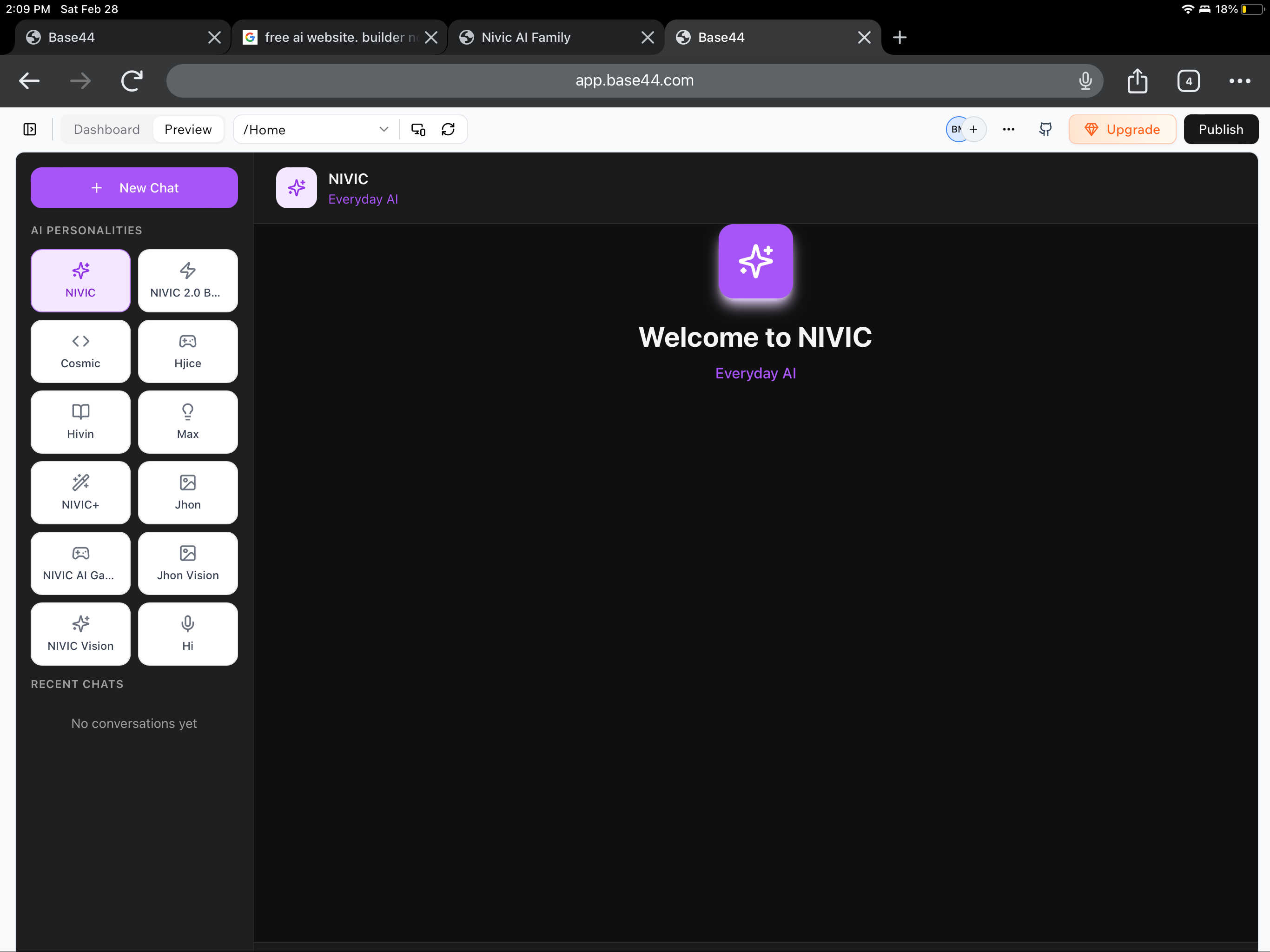 Nivic template preview
