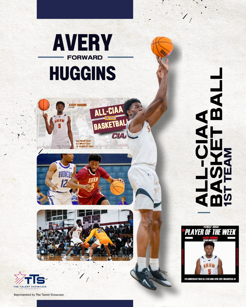 Avery Huggins Named First Team All-CIAA Following Standout Season at Shaw University