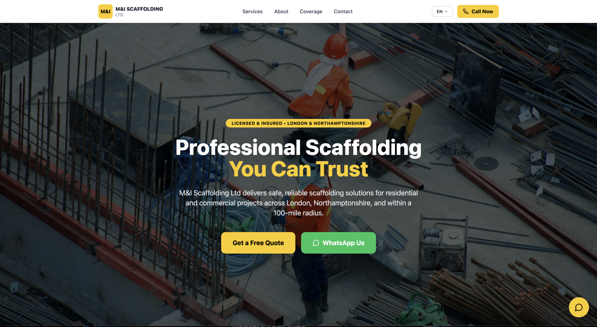 Scaffold Landing Page template preview
