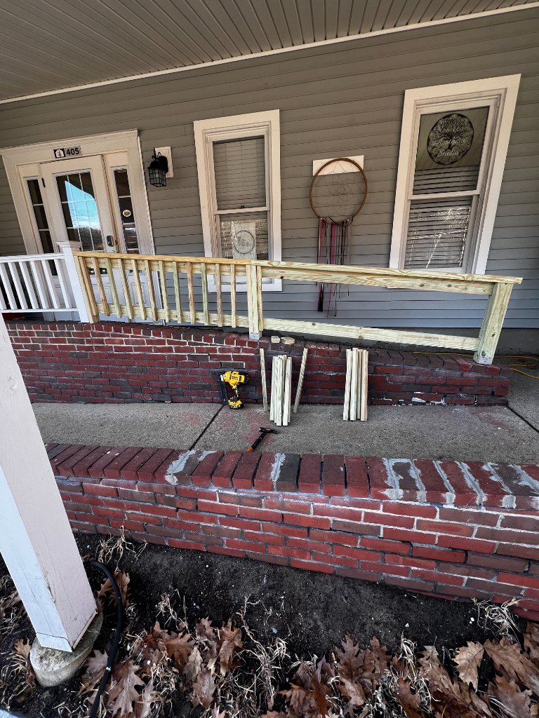 Porch railing installation