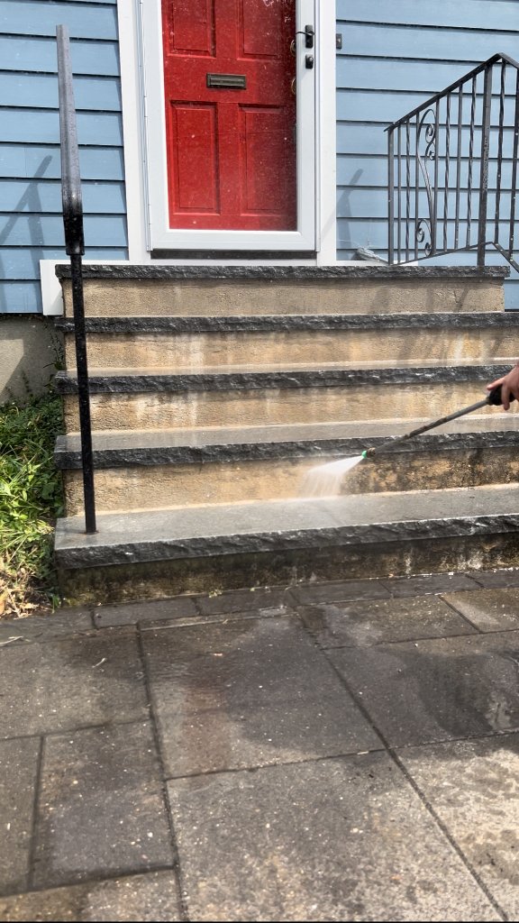 Pressure washing steps
