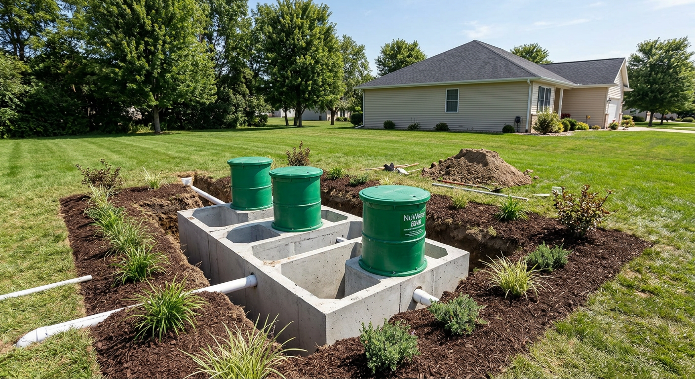 NuWater BNR aerobic septic system installation