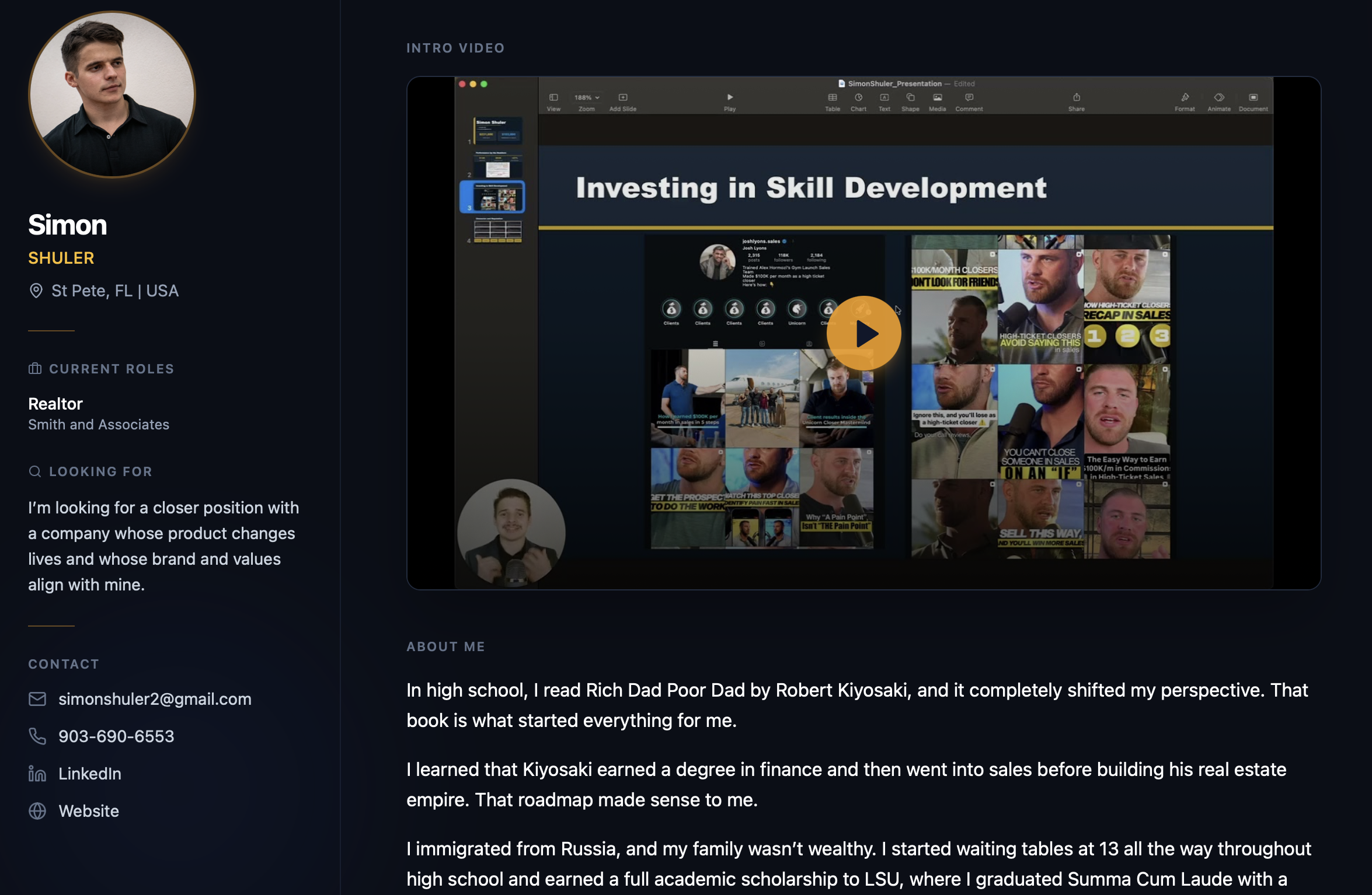 Resume template preview