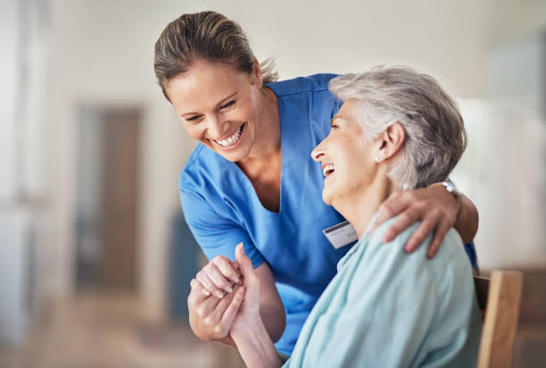 Caregiver with senior