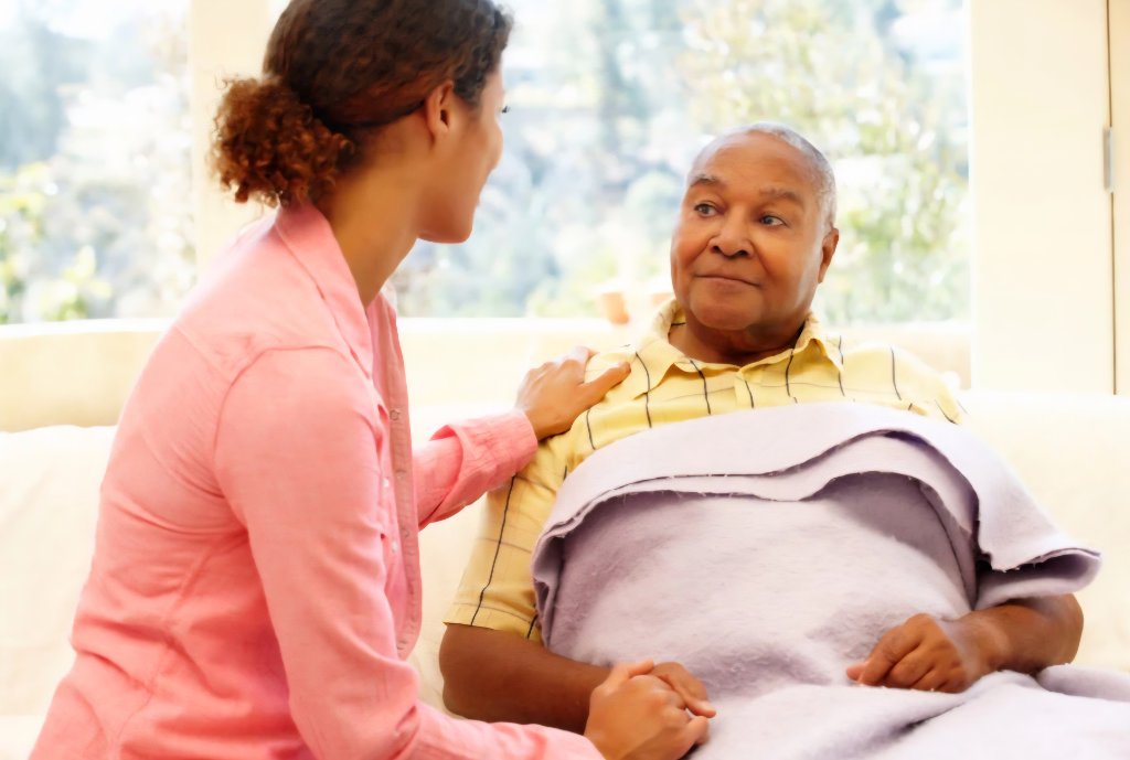Caregiver with patient