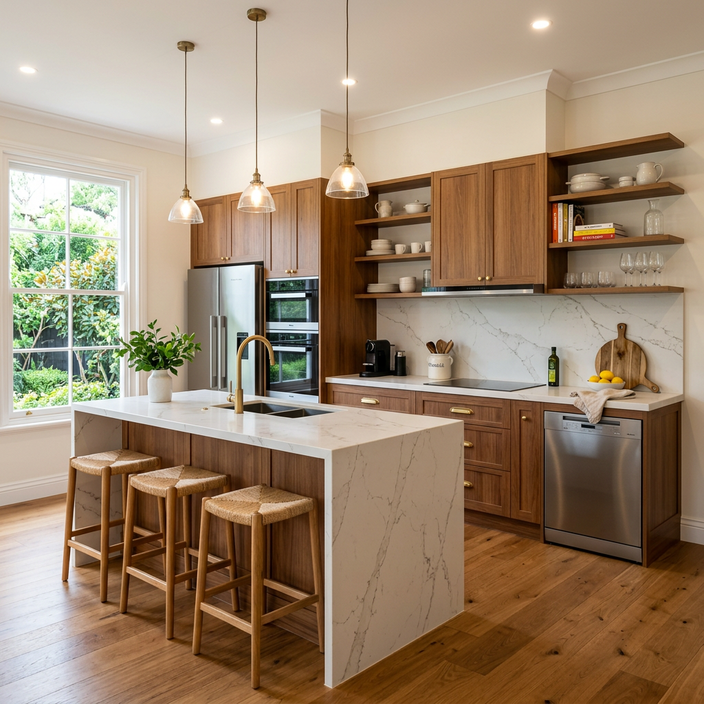 Kitchen and living