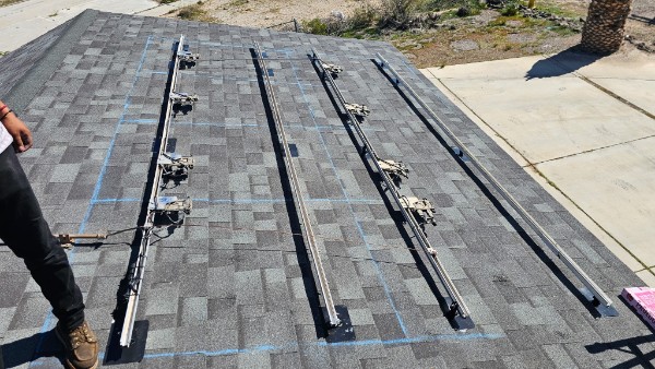 Close-up of racking system