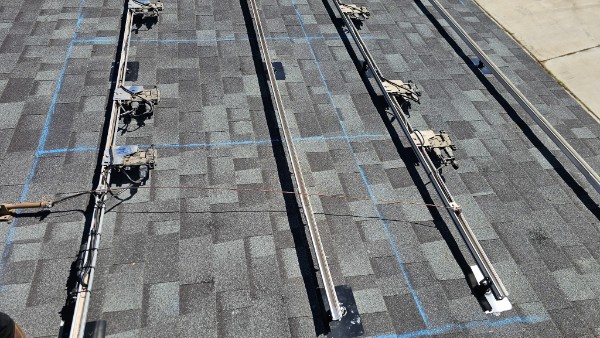 Rails installed on roof