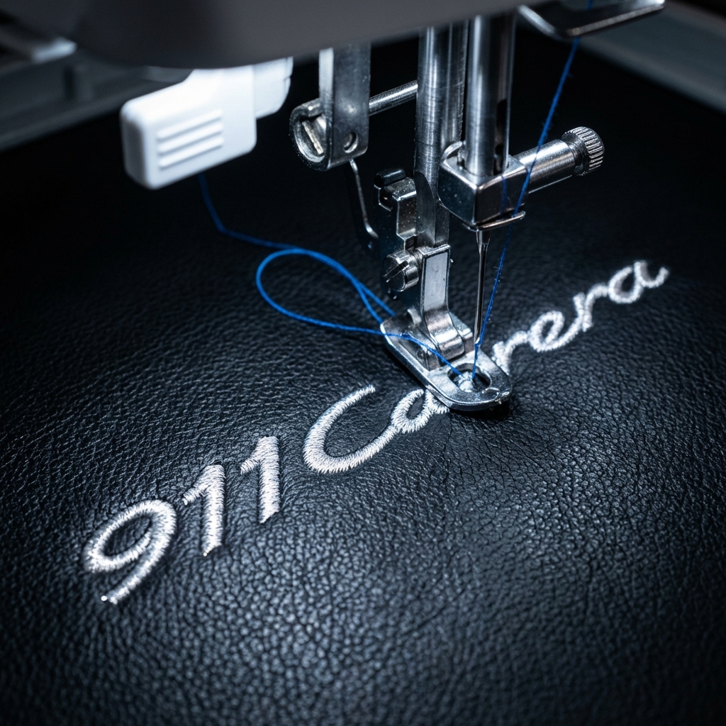 911 Carrera Embroidery on Nappa Leather