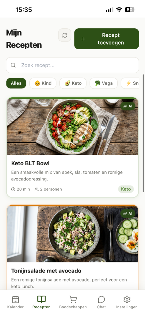 Groceries screen