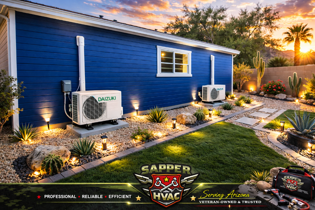 Daizuki dual zone mini split installation in Phoenix AZ