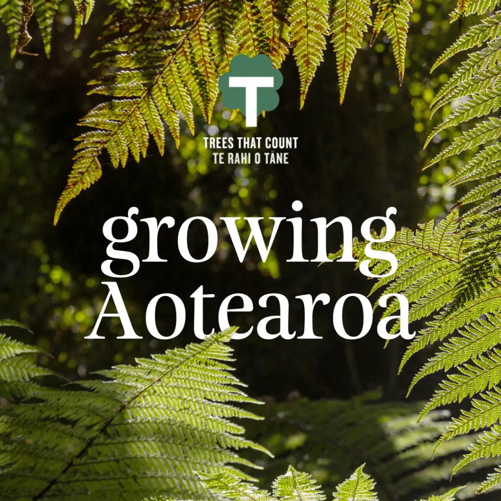 Trees That Count - Growing Aotearoa native tree planting program logo