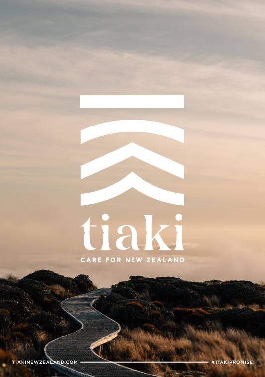 Tiaki Promise poster - Care for New Zealand sustainability commitment