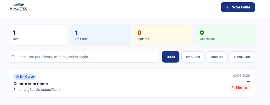 Folha de Obra Nautix template preview