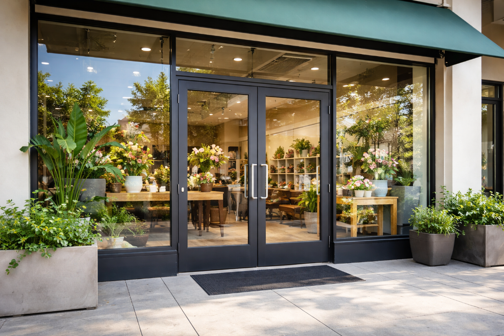 Clean storefront exterior