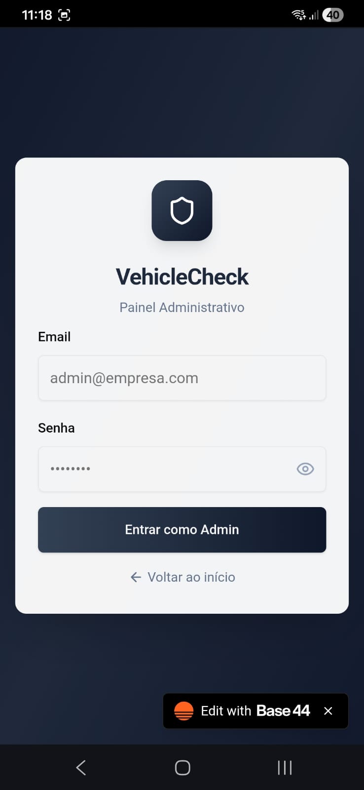 Veículos Check template preview