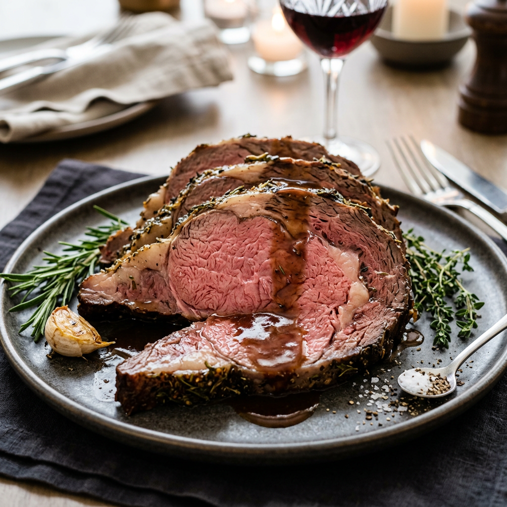 Carved Prime Rib with Rolls (Market Price)