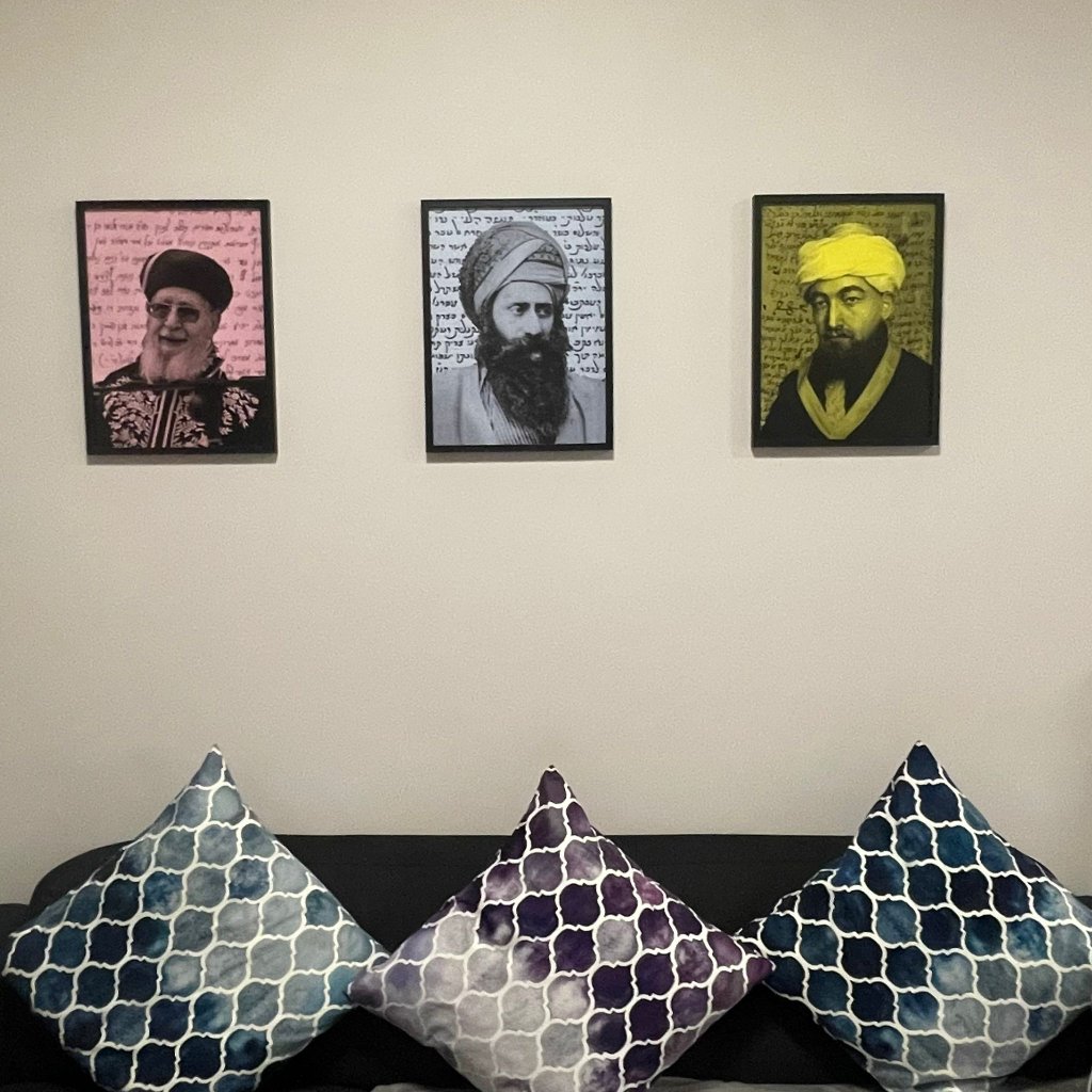 Customer home with Judaica art