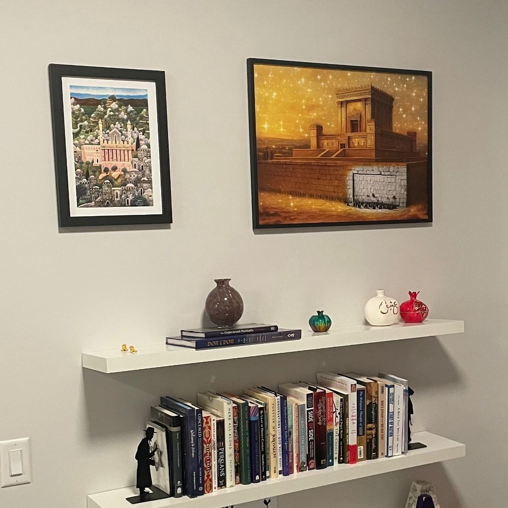 Customer home with Judaica art