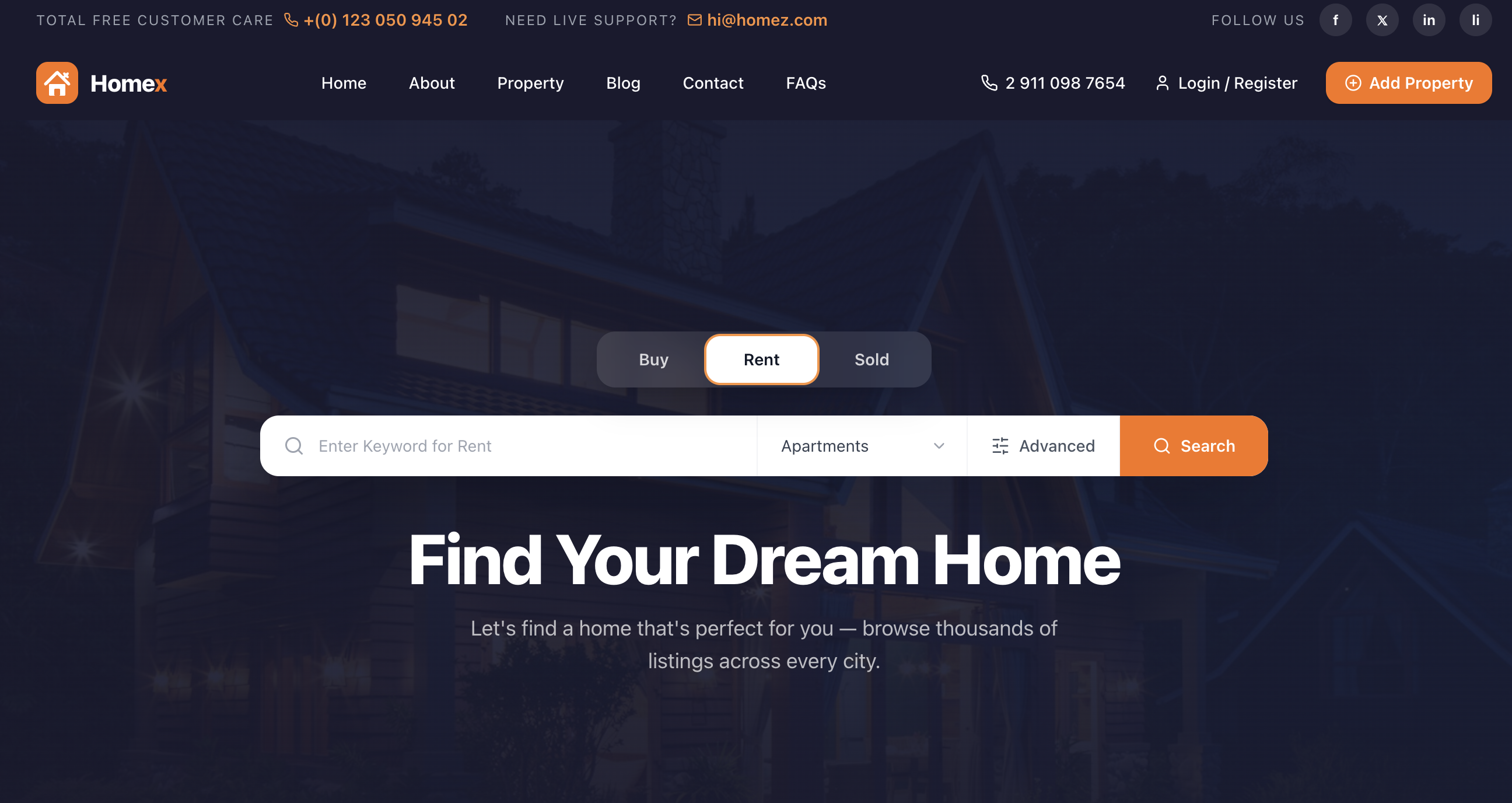 Homex Full Site template preview