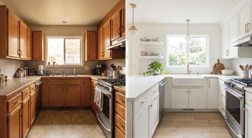 Kitchen Cabinet Refinishing - Portland Oregon painting project