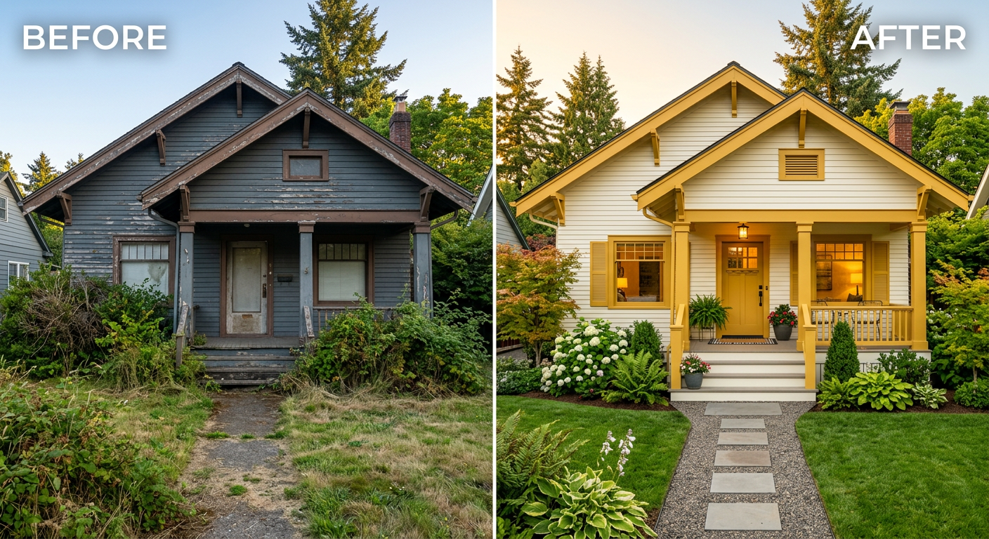 Portland Oregon home transformed by Rise and Shine Painting