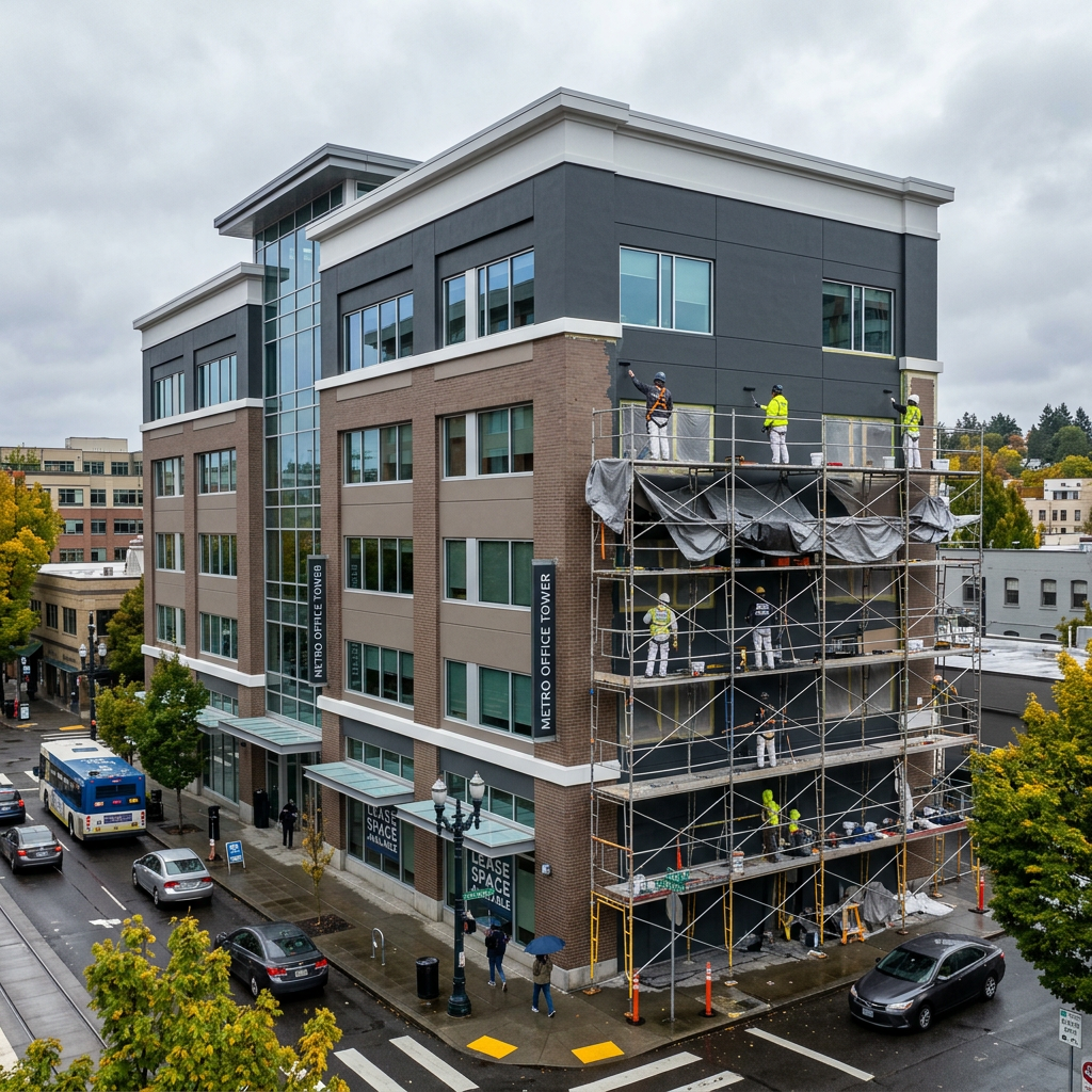 Commercial Exterior Repaint - Portland Oregon painting project