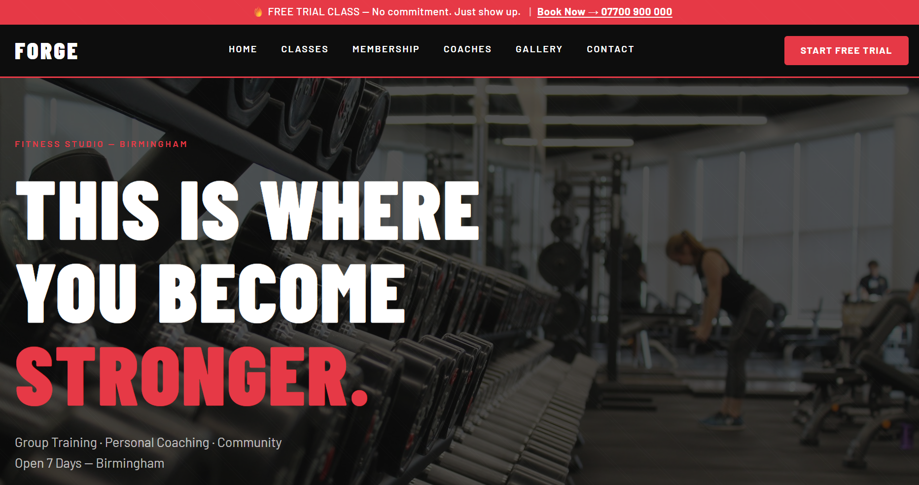 Gym template preview