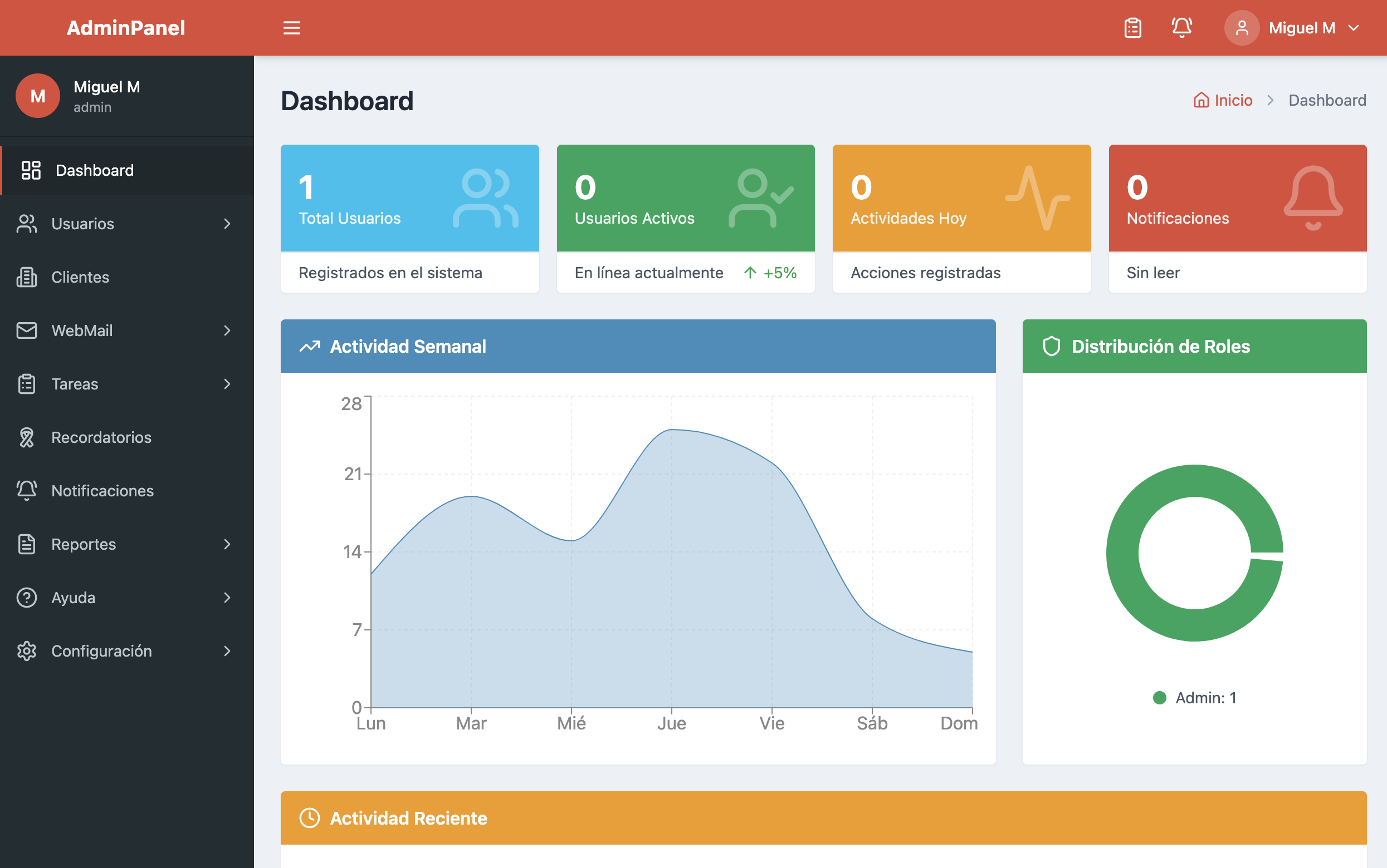 Backend tipo AdminLTE template preview