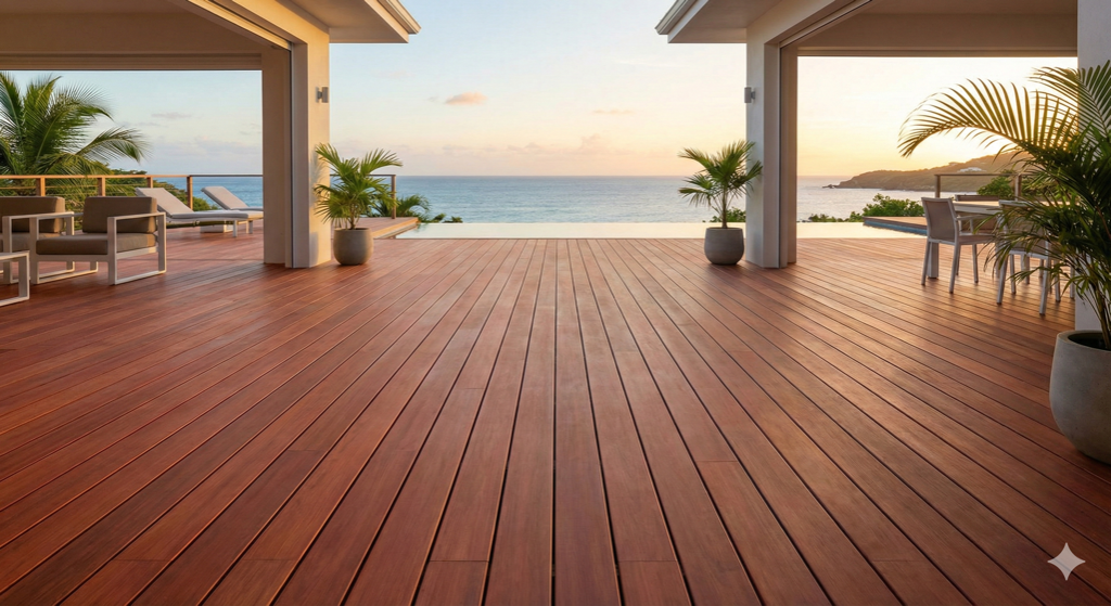 Terrasse aluminium haut de gamme Guadeloupe pose sur-mesure GT MAT Caraïbes