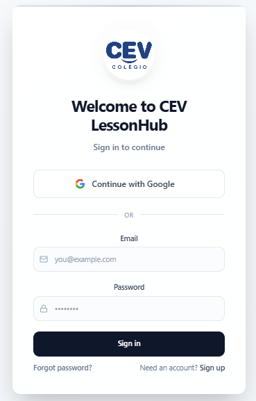 CEV LessonHub template preview