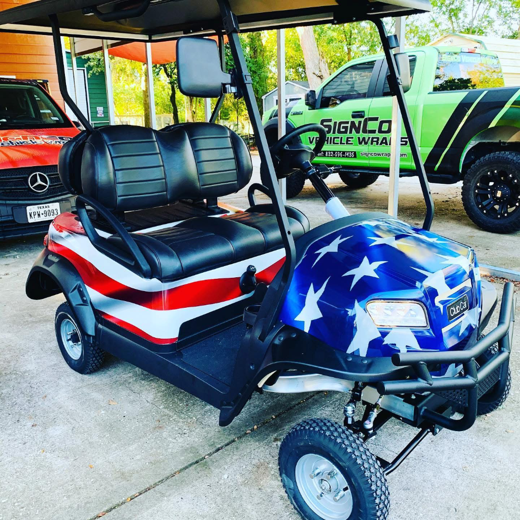 USA Flag Golf Cart Wrap
