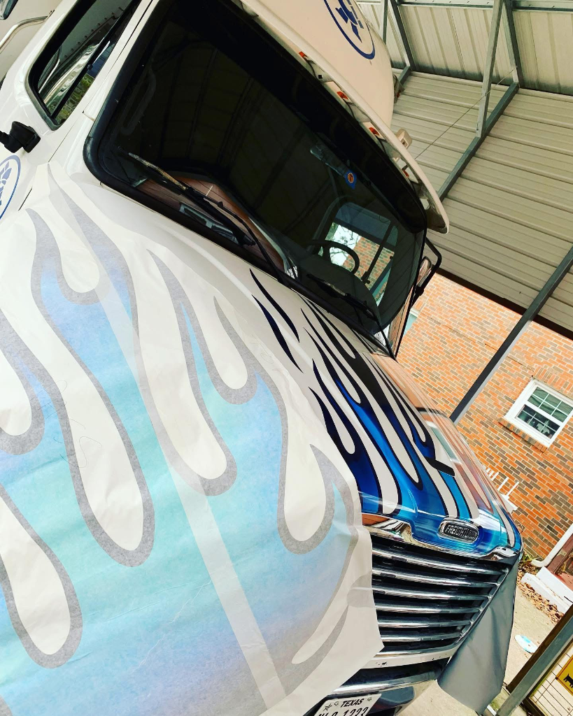 Flame Semi Truck Wrap