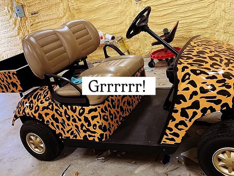 Leopard Print Golf Cart Wrap