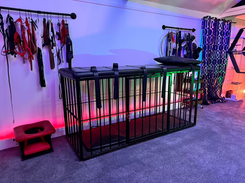 London Dominatrix Mistress Lorraine - Essex Dungeon cage