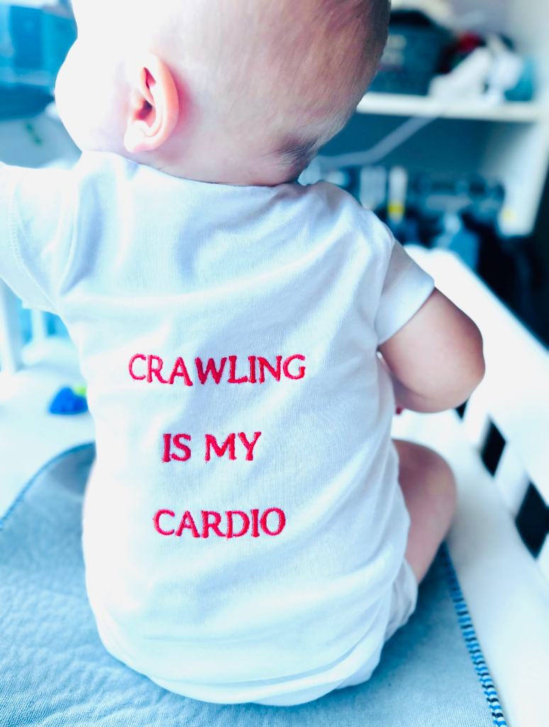 Crawling Is My Cardio onesie