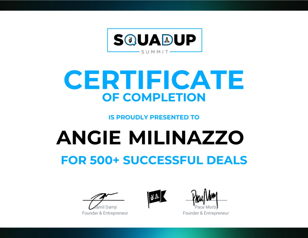 Certificate of Completion - Angie Milinazzo