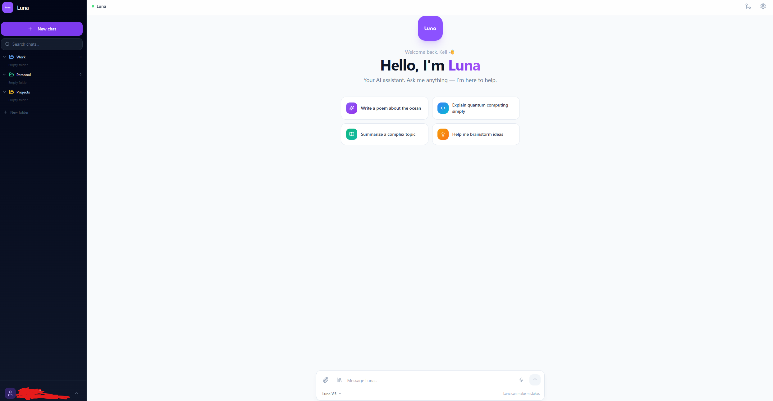 Luna - AI template preview
