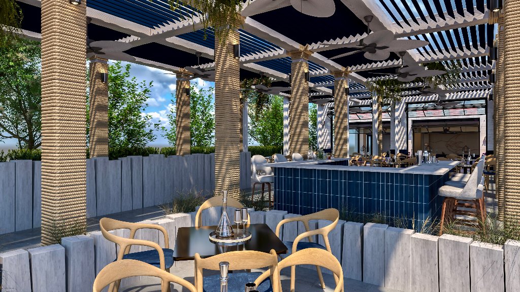 Outdoor bar seating
